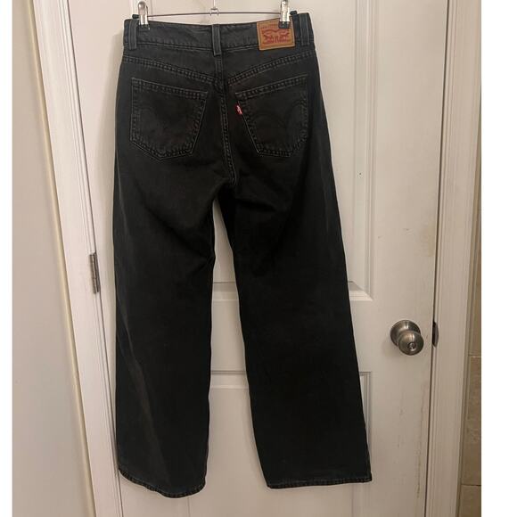 Levi's Superlow Jeans 28x32 Black Wash Straight Wide Leg Baggy '90s Grunge Y2K - Picture 3 of 9